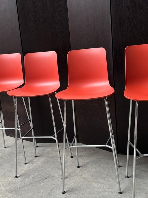 Trona Vitra HAL RE naranja con patas metálicas - Jasper Morrison