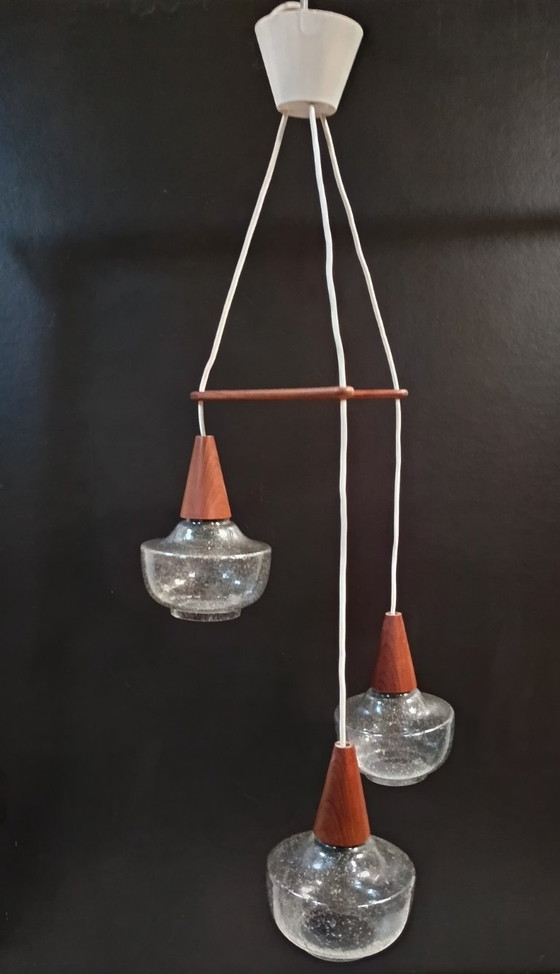 Image 1 of Scandinavische Vintage hanglamp Teakhout