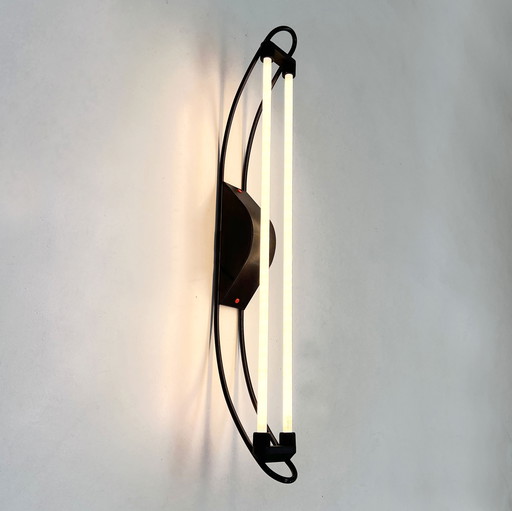 Black Neon Wall Lamp By Gian N. Gigante For Zerbetto, 1980S