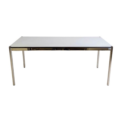 2x USM Haller table resin white desk VAT pearl grey