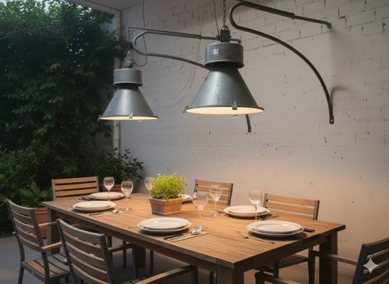 Image 1 of Robust industrial pendant lamp set of 2