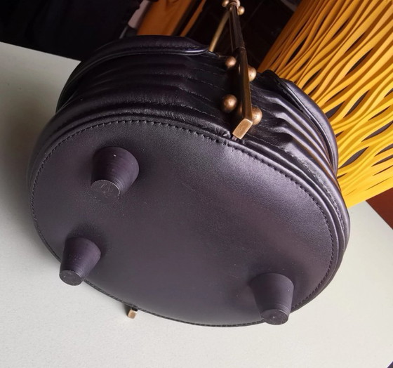 Image 1 of Tu Khan Firenze - 1980s Sculptural Brass Handle Box Bag RARE