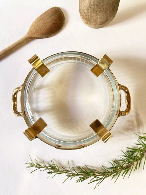 Image 1 of Plat de service en cuivre et laiton, M. Delalande, Villedieu, France