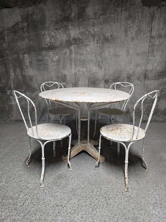 Salon de jardin ancien en fer forgé, début du XXe siècle – Salons de jardin & lounge design d'occasion, Iron (photo 3 of 11)