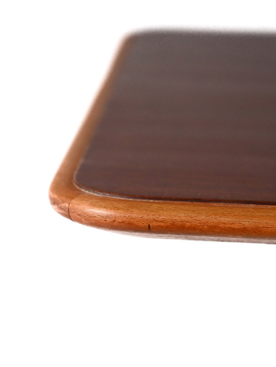 Image 1 of Tavolo da bar in mogano con base in acciaio e stelo intagliato