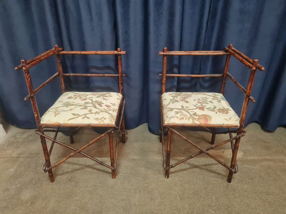 Image 1 of Ensemble de salon ancien en faux bambou par la Maison Staněk - Prague, vers 1910