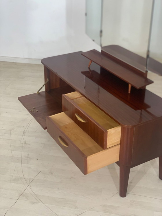 Image 1 of Cassettiera bassa vintage cassettiera a specchio armadio da corridoio vintage