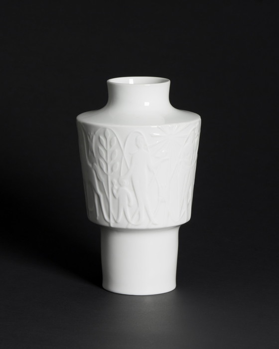 Image 1 of Mid Century KURT WENDLER pour EDELSTEIN "ATHEN" Vase en porcelaine et couvercle-Boîte 1957