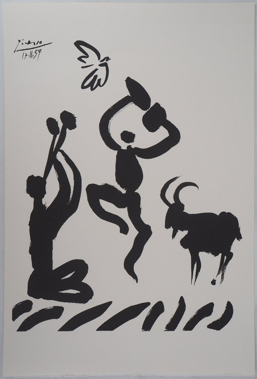 Pablo Picasso: Der Tanz der Faune, signierte Lithografie – lithos zeefdrukken, Paper