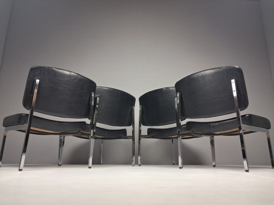 Set di 4 Poltrone Lounge Vintage, Anni '60 - '70 – Chrome, Skai (photo 5 of 11)
