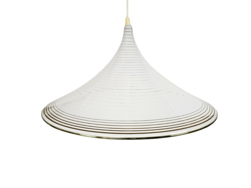 Vintage trompet lamp - heksenhoed - Meblo - hanglamp - kunststof - goud - 1970's