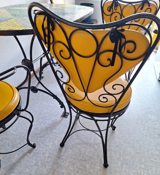 Set da pranzo vintage in ferro battuto per interni ed esterni – Set da giardino, Metallo (photo 6 of 14)