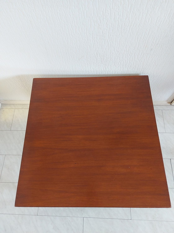 Image 1 of Tavolino da caffè vintage con struttura in metallo nero