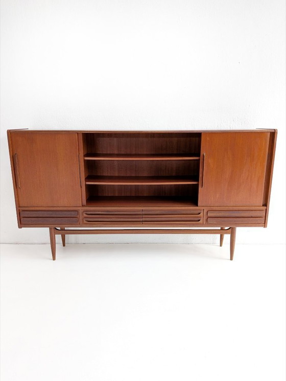 Image 1 of Dänisches Midcentury-Modern-Highboard aus Teakholz, 1960er Jahre