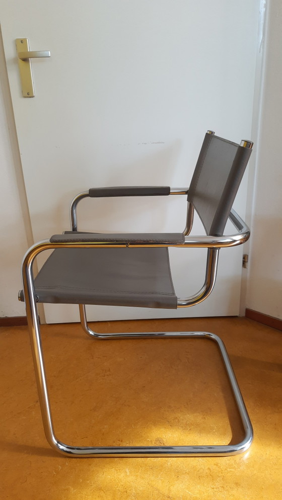 Sedia Cantilever B34, Mart Stam / Marcel Breuer MG5, Cuoio, Codificata – Sedie da pranzo, Chrome, Leather (photo 3 of 15)