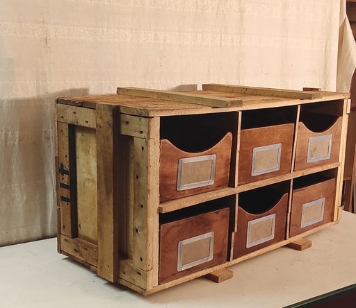 Armario de taller de madera maciza - mediados del siglo XX