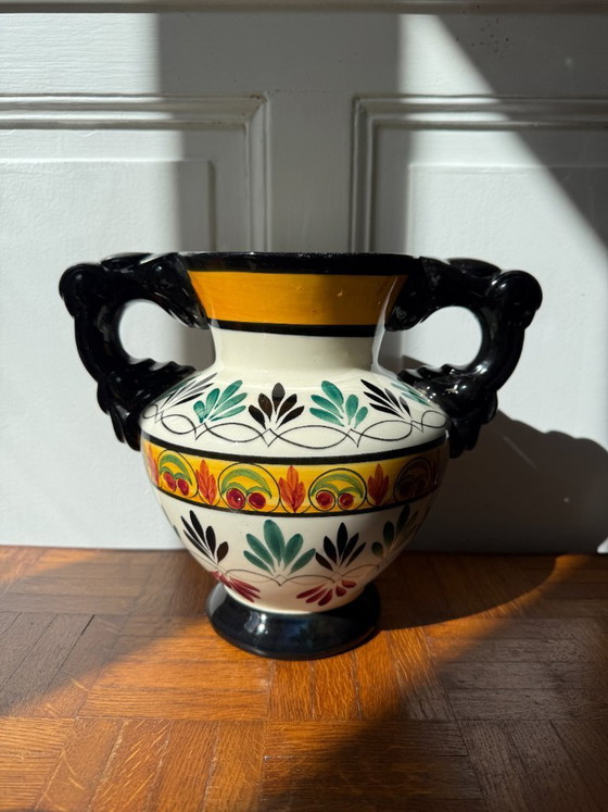 Image 1 of Quimper Keramikvase – handbemalte Dekoration