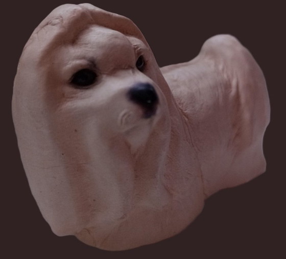 Image 1 of Shih Tzu in pelle artigianale di metà secolo – "Chateau Leather" (Canada)