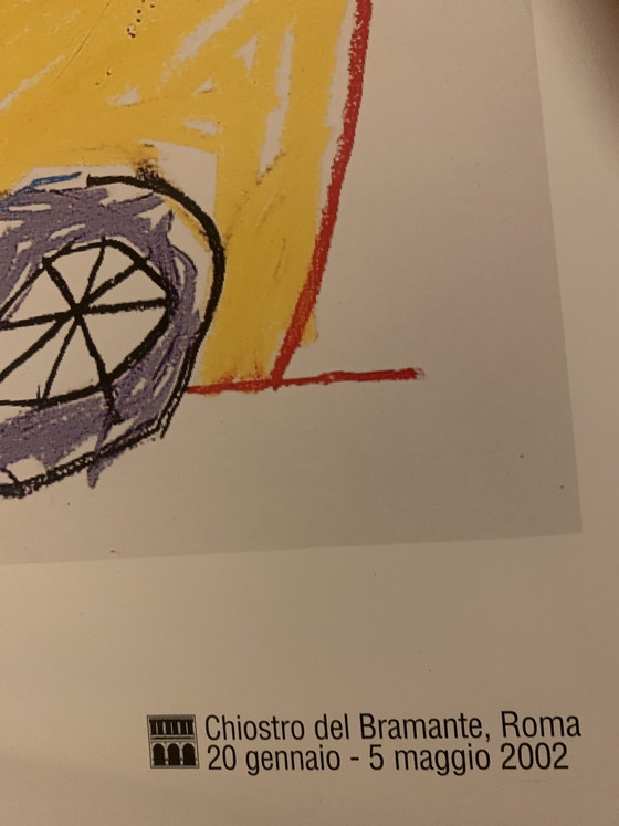 Image 1 of Kunstposter van Jean-Michel Basquiat – "Gele auto" (Rome-editie 2002)