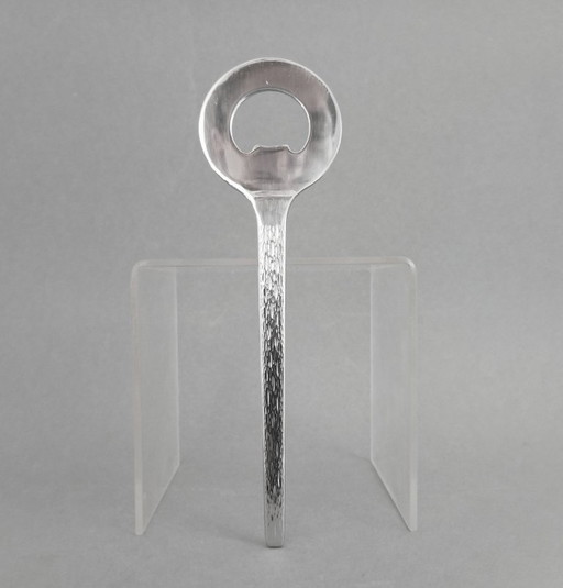 Abridor de botellas Krupp Berndorf 'Can can' de estilo modernista/op-art. Diseñado por Peter Hagenauer, década de 1970.