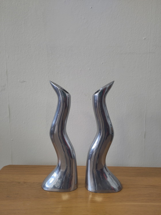 Image 1 of 2x vintage iKEA candlestick Anatomi Anna Everlund 