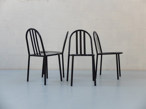 4 Robert Mallet-Stevens stoelen, Ecart International door Andrée Putman, 1980.
