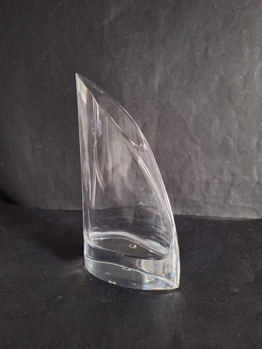 Collevilca Italy crystal vase type "La Vela". Design Ambrogio Pozzi 1990.