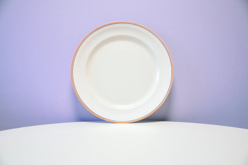 Cream bowl with orange rim