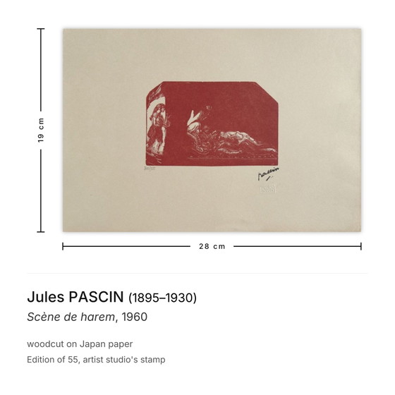 Jules Pascin Houtsnede Scène De Harem 1960 – Litho's & Zeefdrukken, Paper (photo 3 of 5)
