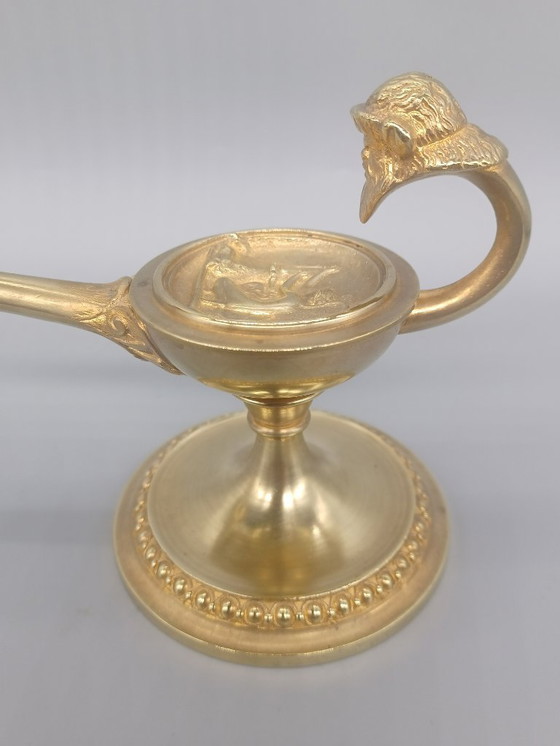 Image 1 of Rare pair of bronze candlesticks depicting Greek mythology