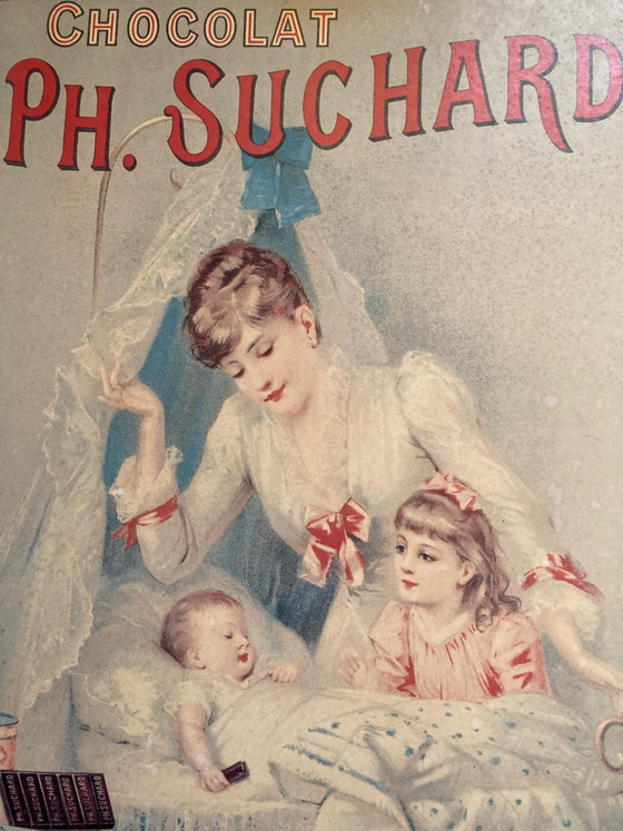 Insegna pubblicitaria vintage di lusso Cartone Ph. Suchard Bernard Carant 57 x 42, Oggetti decorativi, Carta (foto 3 di 7)
