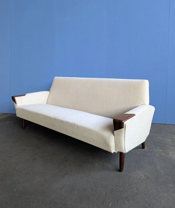 Image 1 of Canapé en teck et laine style Mid-Century - Danemark, années 1960