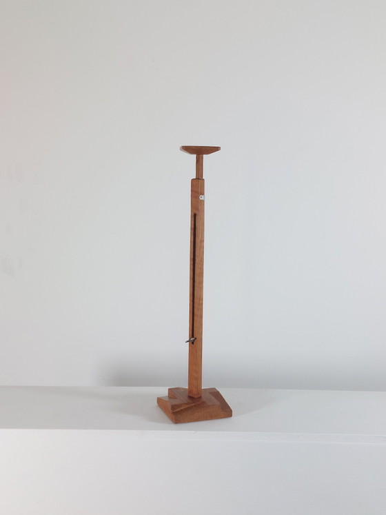 Image 1 of Porte-chapeau ancien français en bois, hauteur réglable, style Art déco