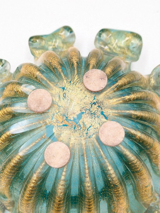 Image 1 of Attr. Barovier Murano glass - centerpiece with gold leaf inserts
