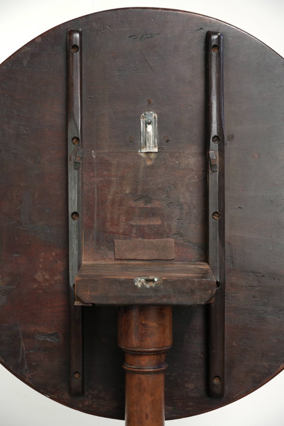 Leuke antieke Engelse tilttop tafel met zeer mooie kleuren en een prachtig patina – Bijzettafels, Wood (photo 8 of 10)