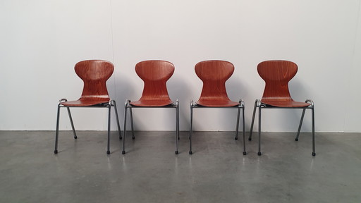 4x Eromes pagholz stapelbarer Designerstuhl