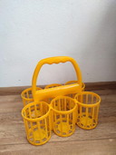 Porte-bouteilles vintage orange et jaune, porte-bouteilles pladti
