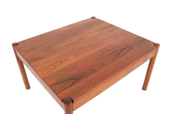Image 1 of As New! Magnus Olesen Danish Mid - Century Teak Coffee Table / Coffee Table, Vintage Side Table with Reversible Top, 1970s