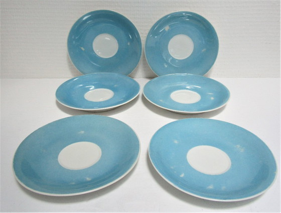 Image 1 of Limoges porcelain parakeet-decorated coffee service