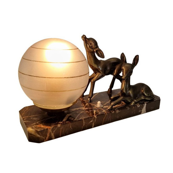 Image 1 of Lampe Art Déco française avec des bébés