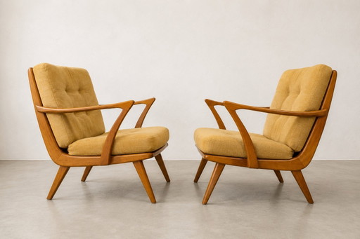Coppia di poltrone scandinave vintage, design anni '60.