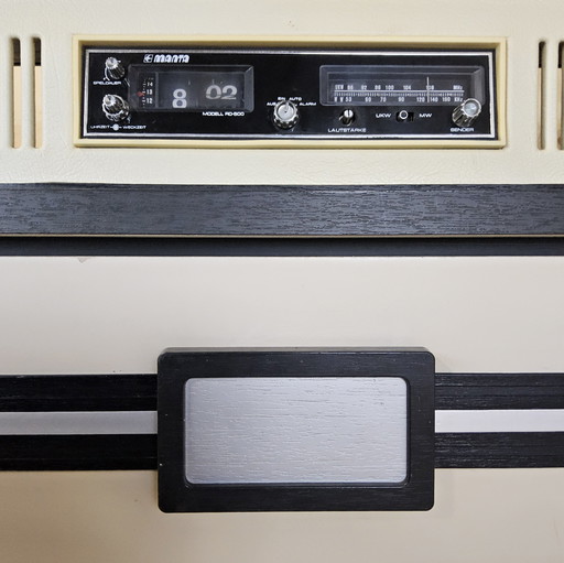 Set Comodini vintage (anni '80) bianco/nero retrò Manta / 2 comodini vintage (anni '80)