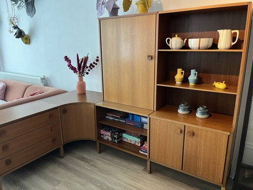 Midcentury original Topform vintage teak wall unit