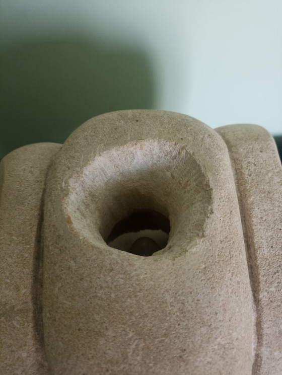 Image 1 of Brutalist table lamp, light sculpture. A unique piece.