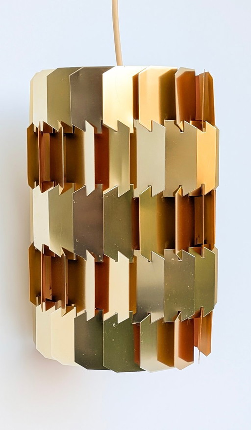 Louis Weisdorf Facet pendant lamp in brass - Lyfa Denmark 1960's
