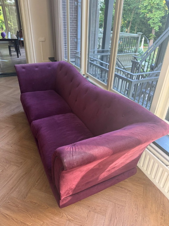 Image 1 of Luxury Castle Sofa purple aubergine velour velvet
