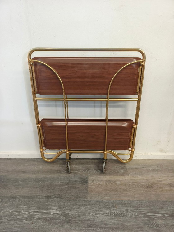 Image 1 of Mesa de comedor de los años 60, carrito auxiliar, fabricante Gerlinol