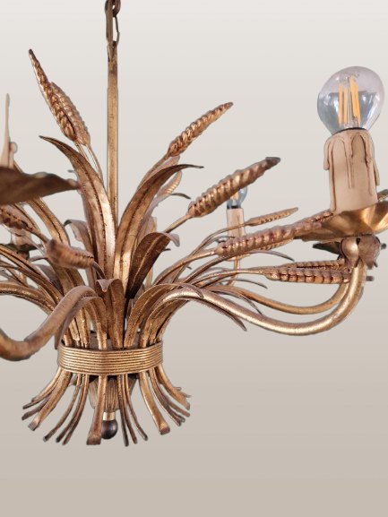 Hans Kögl Hollywood Regency Style Pendant Lamp. – Chandeliers, Metal, Vintage (photo 5 of 6)