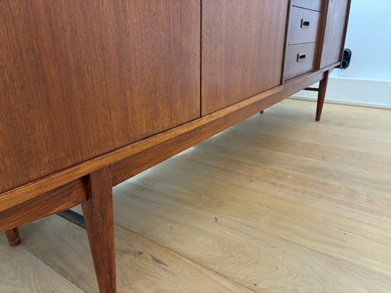 Vintage teak sideboard – sleek XL dresser, 208 cm – Wood (photo 12 of 12)