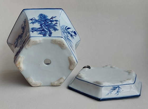 Image 1 of Antico vaso cinese - Porcellana bianca e blu